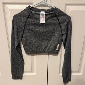 Gymshark Charcoal Long Sleeve Crop Top